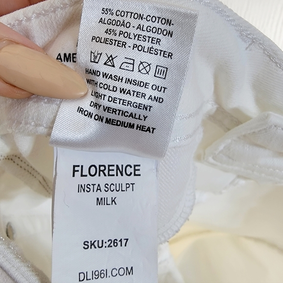 DL1961 Florence Instasculpt Skinny Midrise Ankle Jeans White Size 28 - Picture 10 of 11